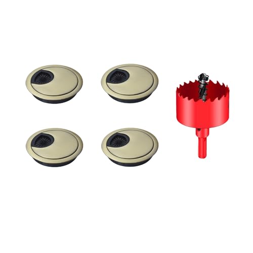 TuTuYa 4PCS 2-Inch Bronze Desk Grommets with Hole Saw - Cable Management