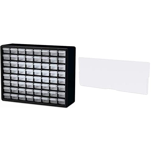 Akro-Mils 64-Drawer Parts Storage Cabinet with Wall Mounting, 20 x 15.75 in, Black
