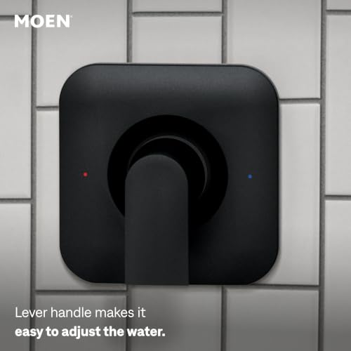 Moen Genta LX Matte Black Shower Handle - Pressure Balancing Valve, Pack of 1, 7.87 x 7.72 in