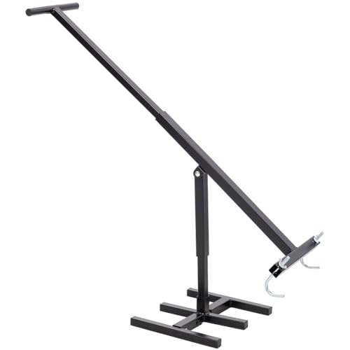 Heavy Duty Manual Trash Compactor Tool for 32-170 Gallon Bins - Black Steel Waste Press