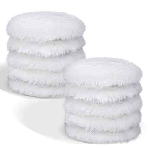 10 PCS 3 Inch Wool Polishing Pad Hook and Loop Buffing Wheel for Orbital Polisher Buffer Synthetic Polisher Wheel (3 Inch Small Size)