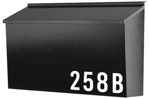KYODOLED Large Wall Mount Mailbox Black-01 Galvanized Steel, Weather-Resistant