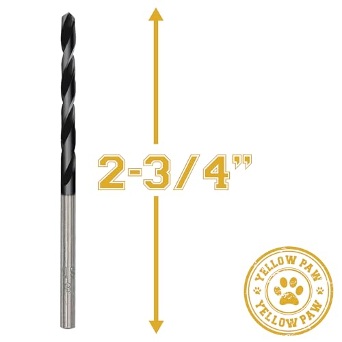 Yellow Paw 1/8 Inch Drill Bit Set (3 Pack) M35 Cobalt Titanium Coated for Metal & Steel Drilling
