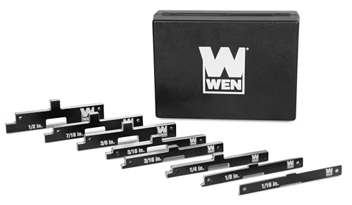 WEN Aluminum Precision Setup Blocks, Eight-Piece Gauge Set for Router