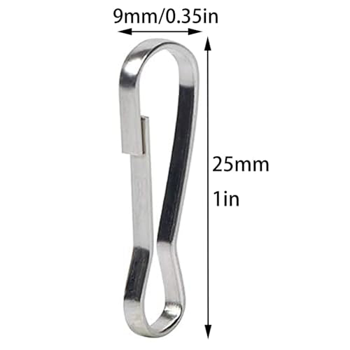 25mm Silver Stainless Steel Spring Hooks 100PCS Lightweight Lanyard Clips