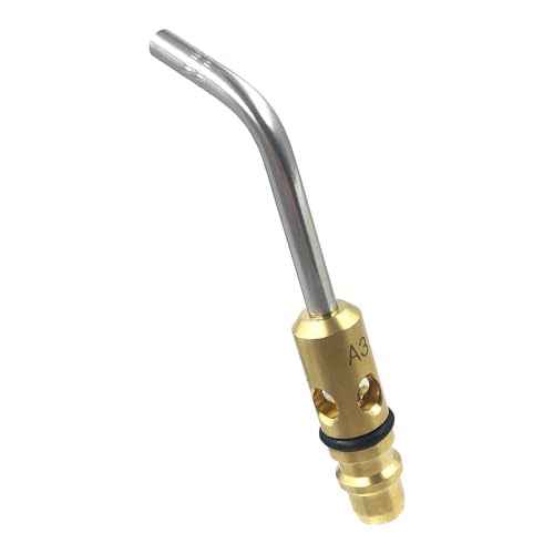 0386-0101 A-3 3/16" Air Acetylene Tip for Torch G-4 or PLF-A5 Handles, Soft Solder 1/4" to 1", Silver Braze 1/8" to 1/2", Manual Lighting, Quick Connect, Removable Orifice Screw