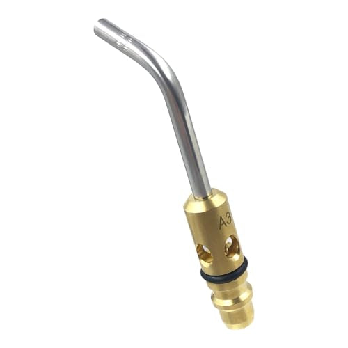 0386-0101 A-3 3/16" Air Acetylene Tip for Torch G-4 or PLF-A5 Handles, Soft Solder 1/4" to 1", Silver Braze 1/8" to 1/2", Manual Lighting, Quick Connect, Removable Orifice Screw