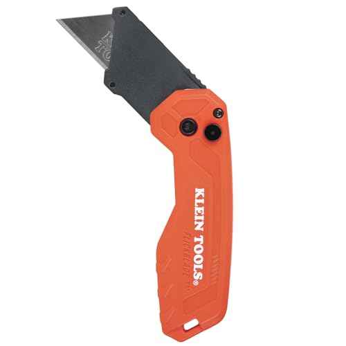 Klein Tools 44307 FLICKBLADE Folding Utility Knife, Subcompact Design with Quick-Change Triple-Ground Carbon Steel Blade, Dual Locking Positions, and Pocket Clip