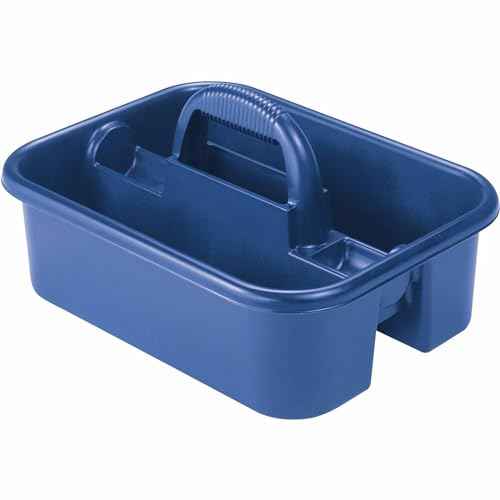 Akro-Mils 09185 Plastic Tote Tool & Supply Cleaning Caddy with Handle, (18-3/8-Inch x 13-7/8-Inch x 9-Inch), Blue (09185BLUE)