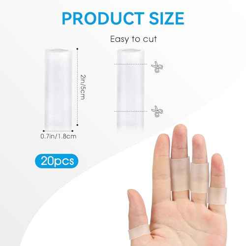 20 Pcs Finger Sleeves Protectors Silicone Finger Sleeve Gel Finger Sleeve Protectors Finger Covers Cushions and Protects Rubber Finger Shields Provide Relief forCracked Finger