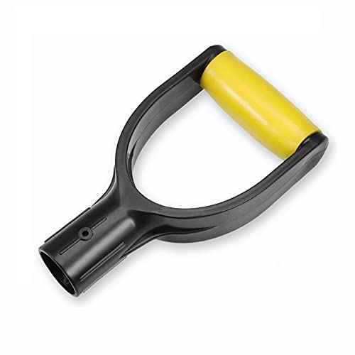 D Grip Plastic Spade Handle, 32mm Inner Diameter Snow Shovel Handle, Snow Scoop Digging Raking Tool, Garden Accessory (Yellow)
