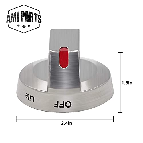 AMI PARTS DG64-00473A Silver Range Oven Knob - Compatible Samsung NX58H5600SS