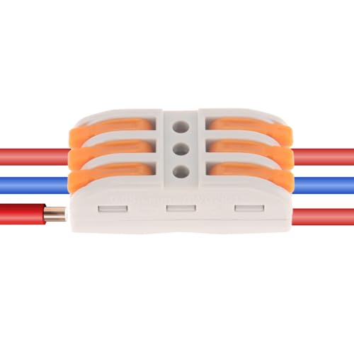DIANN 10pcs SPL-3 Lever Wire Connectors - Inline Electrical Splices 3-Circuit