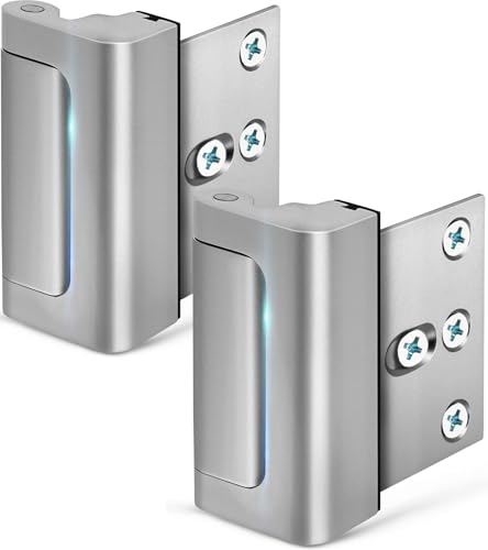 EverPlus Silver Front Door Reinforcement Lock - Heavy Duty Security Latch