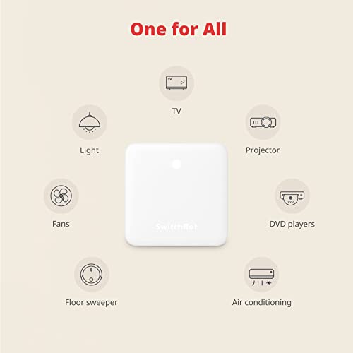 SwitchBot Hub Mini Smart IR Remote Control - White, Wi-Fi 2.4GHz Compatible