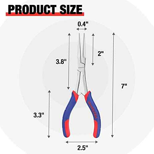 WORKPRO 7 Inches Needle Nose Pliers, Mini Long Needle Nose Pliers with Smooth Jaws, Small Long Reach Pliers for Jewelry Making, Bending Wire and Small Object Gripping Work On Narrow Place