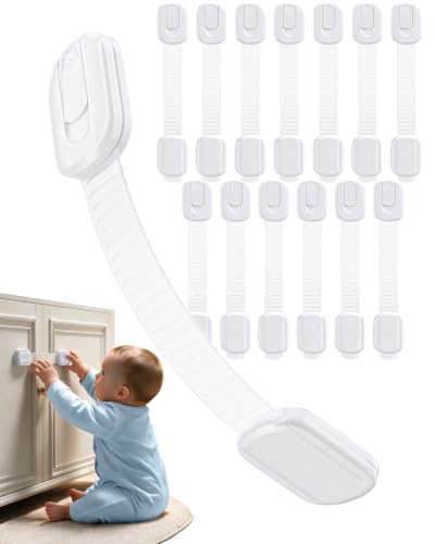 Niunuerga 14 Pack Child Safety Cabinet Locks Baby Proofing White