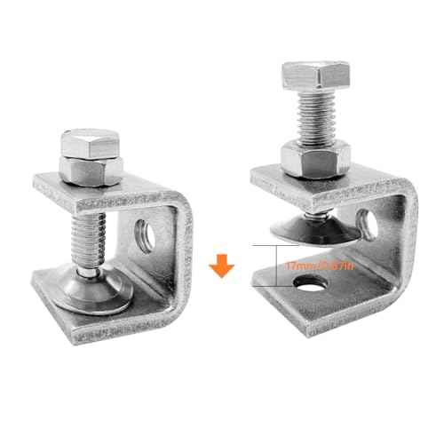 304 Stainless Steel C-Clamp with 0.79 Inch Wide Jaw Opening Heavy Duty Metal U Clamps for Woodworking Welding Building Household and Construction(4PCs)