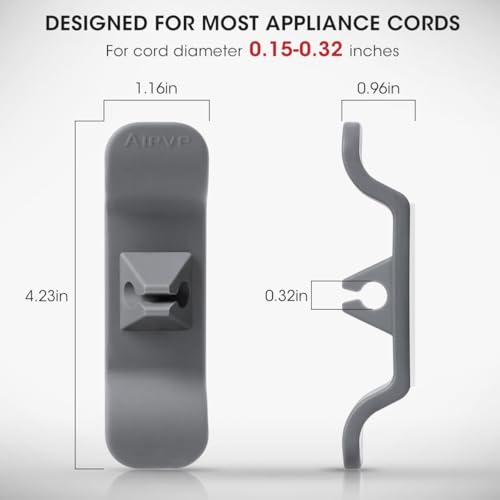 AIEVE Dark Grey & White Cord Organizer for 6 Kitchen Appliances – 6 Pack