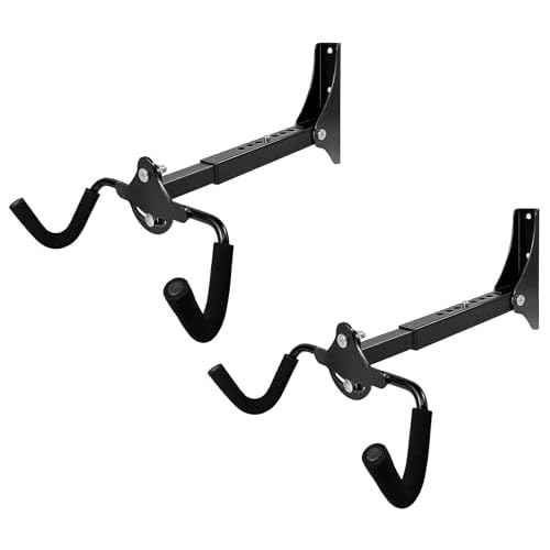 Foldable Bike Wall Mount Rack, Bicycle Rack Storage, Horizontal Bicycle Storage Hanger Adjustable Bike Hanging Hook, Heavy Duty Bike Rack Hook Holder Mounted Garage Indoor or Home £¨2 Pack£©