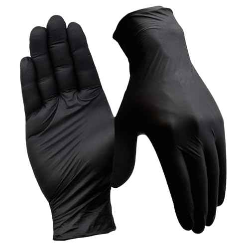 Disposable Nitrile Gloves, 4Mil Latex-Free Powder-Free Industrial Gloves for Cleaning Cooking, Non-Sterile Black