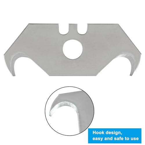 30 Pcs Utility Hook Blade, Carbon Steel Hook Razor Blades Curved Knife Blades for Cutting Carpets, Wallpaper, Roofing Materials with Storage Box