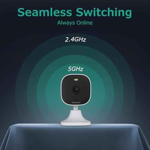 4MP Cameras for Home Security with Audio and Video, Outdoor Security Camera Indoor, 2.4g/5g Cameras for House/Pet/baby, Plug and Play, Work with Alexa, Support 128G Card Storage (Not Included), Wired