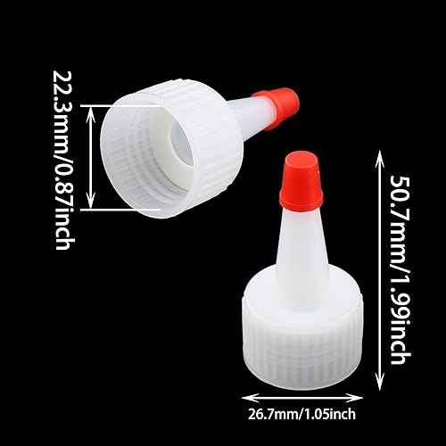 DGZZI 30PCS Squeeze Red Tip Caps Bottle Cone-Shaped Red Cap (24/410) Yorker Dispensing Cap with Red Seal Replacement Caps Twist Top Caps for Glue Plastic Bottles
