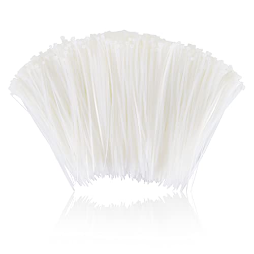 Boacua Heavy Duty White Zip Ties 12 Inch, 100 Pack, 50LB Strong Cable Ties