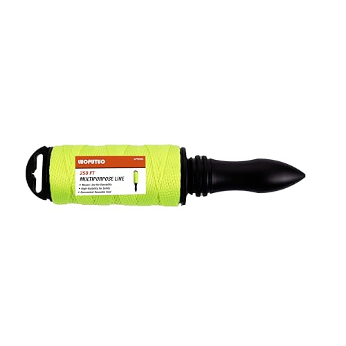 250ft #18 Neon Green Mason Line with Handle - High Visibility, Durable | Masonry, Construction, DIY
