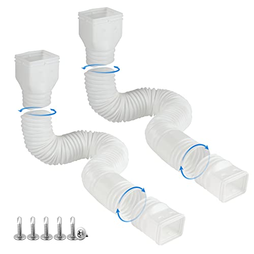 White Rain Gutter Downspout Extenders 2-Pack, Flexible, Extendable from 21 to 68 Inches