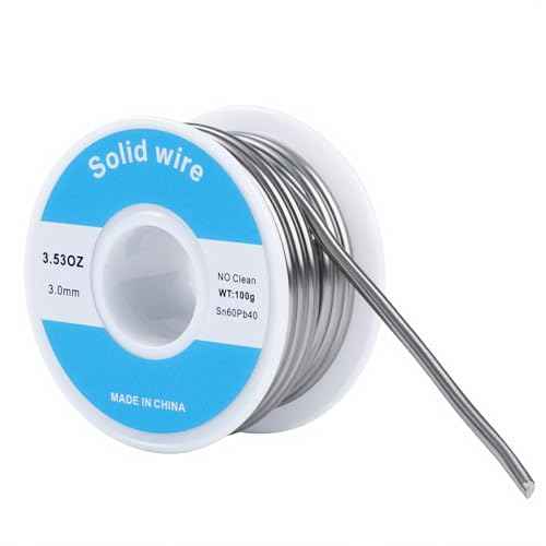 100g 60/40 3mm Solder Wire Solid Core 3.53oz for Stained Glass