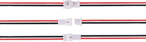 LYJEE 10 Pairs Micro JST 1.25mm 2 Pin Electrical Connectors with 80mm Wires - Variation 2 PIN-26AWG