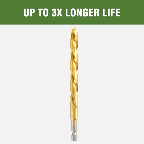 5/64" Cobalt Drill Bit with Hex Shank (12 Pack), Impact Titanium Twist Drill Bits for Metal, Stainless Steel, Cast Iron and Wood