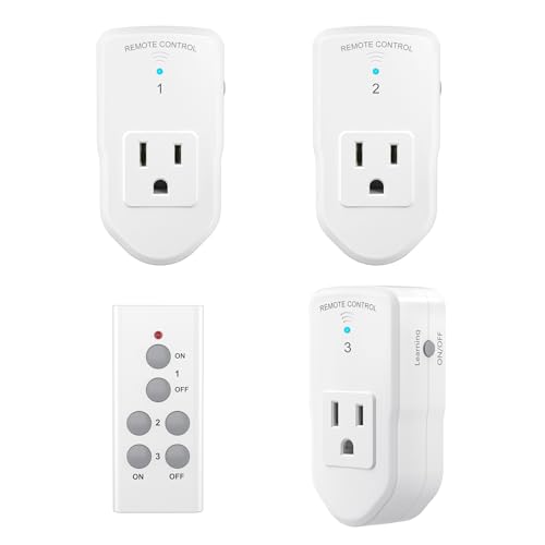 BN-LINK Handheld Wireless Remote Control Outlet Kit for Lights & Appliances