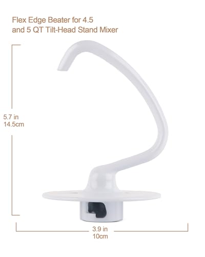 MEET JUICE K45DH Coated C-Shaped Dough Hook for KitchenAid Tilt-Head Mixers, 4.5–5 Qt Bowls