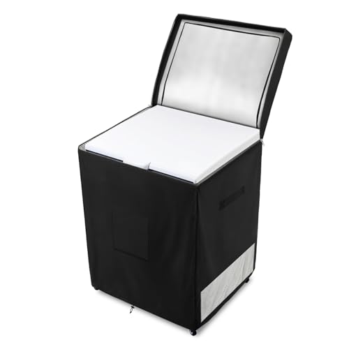 Dalema Outdoor Deep Freezer Cover 28"W x 23"D x 34"H for 5.0 cu ft Chest Freezer, Black