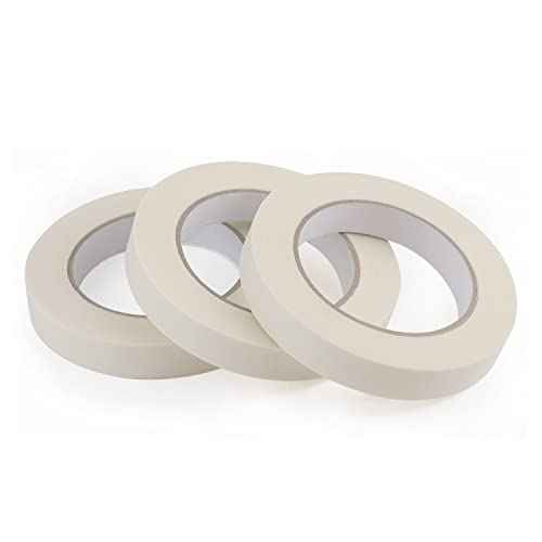Lichamp Masking Tape 3/4 inch, 3 Pack General Purpose Masking Tape Beige, White Tapes for Painting, Arts, Crafts, 3/4 inch x 55 Yards x 3 Rolls (165 Total Yards)