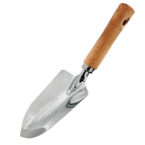 Garden Tool Shovel for Digging Gardening Trowel for Lawn Planting Stainless Steel Spade Wooden Handle Anti Slippery