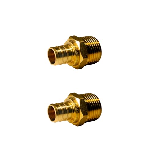 2 Pack 3/4 Inch PEX Male NPT Adapter - Hydronic & Potable Water Fittings