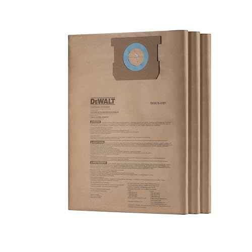 3 Pack Dewalt DXVA19-4101 Replacement Filter Bags for Dewalt 6 to 10 Gallon Wet/Dry Vacs, Part # dewalt DXVA19-4101