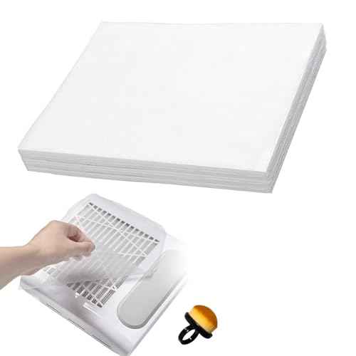 300 Sheets Nail Dust Collector Filter Paper, Disposable Replacement Filters for Most Nail Dust Collector Vacuum Machine, Compatible with Nail Salon Spa Tech Home Use Accessories (White)