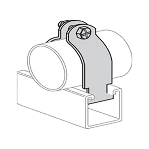 1-1/4" EMT Strut Clamps for Rigid Conduit and Pipe, 4 Packs Universal Steel Strut Clamps for Rigid Conduit and EMT, Standard Electro-Galvanized Assembled with Bolt and Nut