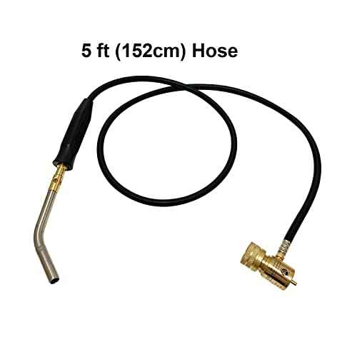 Appli Parts APHT-3W Single Burner Hand Torch with 5 ft Hose and Handle for Soldering Welding and brazing with map or Propane Fuel for HVAC and Plumbing