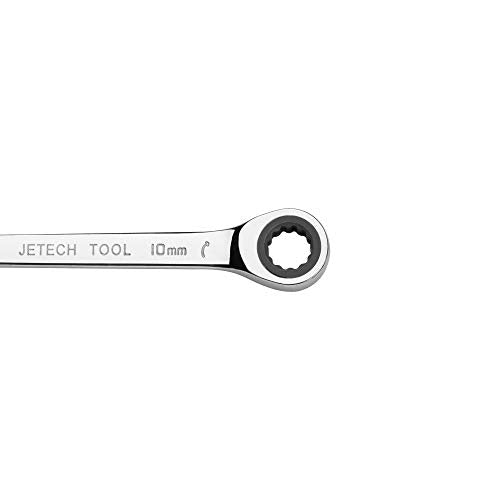 Jetech Double Box End Ratcheting Wrench 8mm x 10mm - Metric 72 Tooth Ratchet Gear Spanner Tools CR-V Heavy Duty Gear Spanner for Repairs