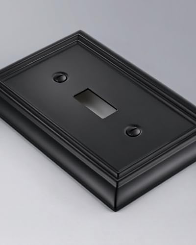 Black Metal Switch Plates Outlet Covers 2-Pack, Toggle Wall Plate - ZILLSEA