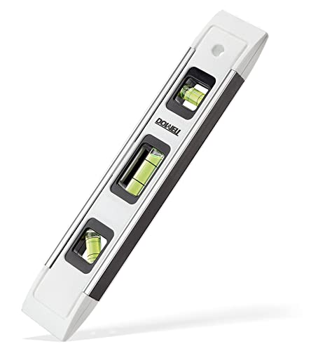 DOWELL 9 Inch Magnetic Spirit Level - 1 Pack, White
