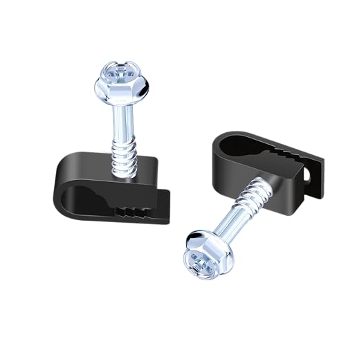 All Weather Cable Clips with Screws - 1/4 Inch (6mm) UV-Resistant Wire Fasteners for Outdoor & Indoor Use, 30 Pack