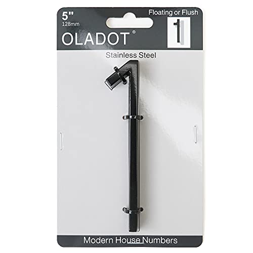 OLADOT 5" Stainless Steel Floating House Number - Modern Metal Address Sign - Variation 1