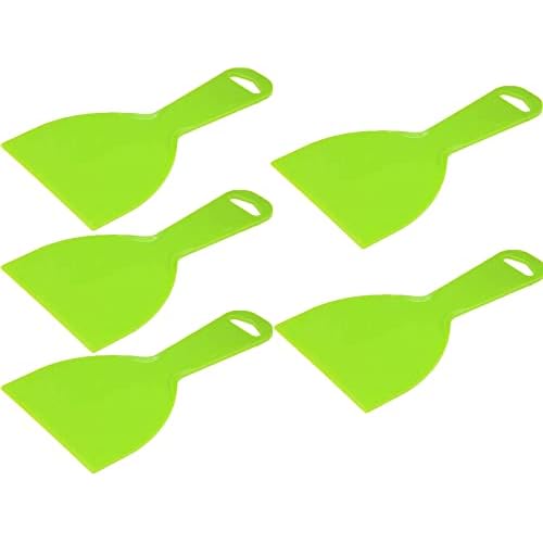 5Pcs Putty Scraper 4" Plastic Flexible Putty Knives,Disposable Spreader Flexible Plastic Paint Scraper Tool for Spackling, Taping Drywall Wall Painting (4")